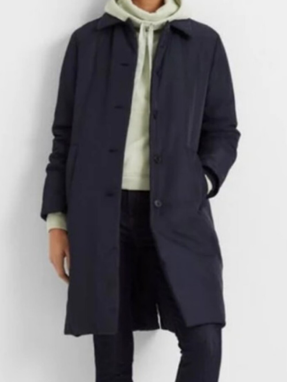 Club Monaco Women's Navy Padded Overcoat